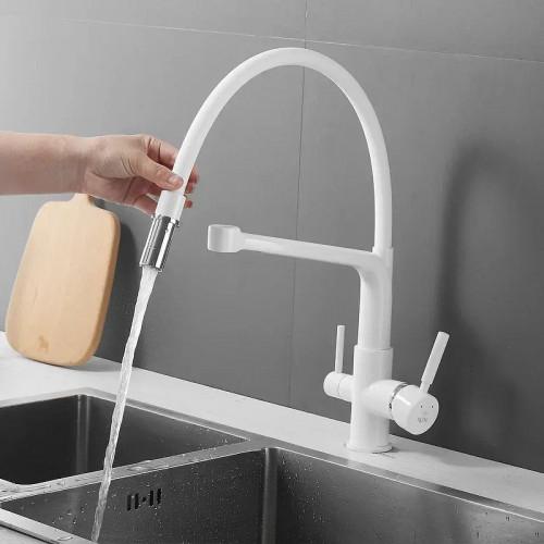 Смеситель для кухни Rose R658C цвет Белый