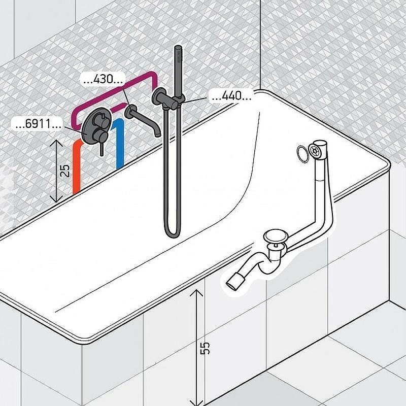 Смеситель для ванны Paini Cox 78CRSET26911BATH Хром