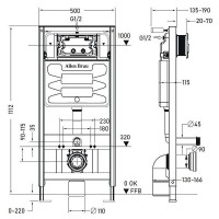 Инсталляция Allen Brau Pneumatic 9.11100.20 для унитаза без клавиши смыва пластик