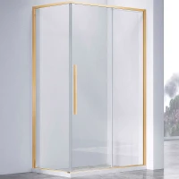 Душевой уголок Vincea Slim-N 140x90 VSR-4SN9014CLG профиль Брашированное золото стекло прозрачное