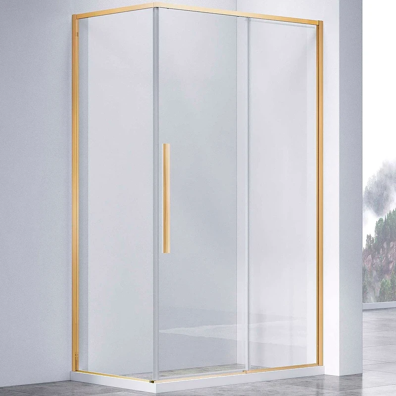 Душевой уголок Vincea Slim-N 140x90 VSR-4SN9014CLG профиль Брашированное золото стекло прозрачное