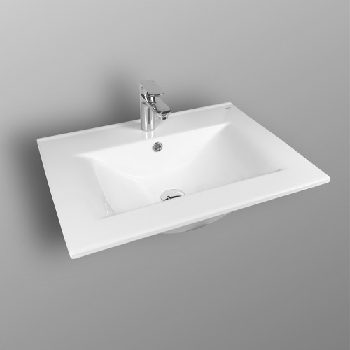 Раковина Bond 60 S05-600 Белая глянцевая фарфор полувстраиваемая