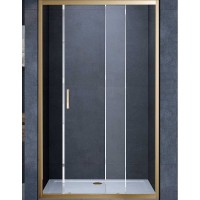 Душевая дверь Vincea Alpha 130 VDS-3AL130CLG профиль Брашированное золото стекло прозрачное