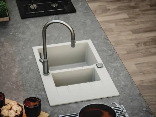 Кухонная мойка Alveus Granital Cadit 70 Arctic G11 790x500 1131357 Белая искусственный камень (литьевой мрамор) встраиваемый