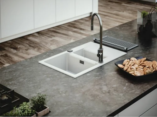 Кухонная мойка Alveus Granital Cadit 70 Arctic G11 790x500 1131357 Белая искусственный камень (литьевой мрамор) встраиваемый