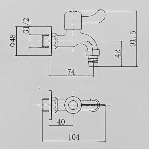 Кран для одного типа воды Fashun A54898 цвет Сатин