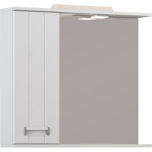 Зеркало со шкафом Vigo Diana 80 L z.DIA.80.L.Elс подсветкой Белое МДФ / ЛДСП, стекло