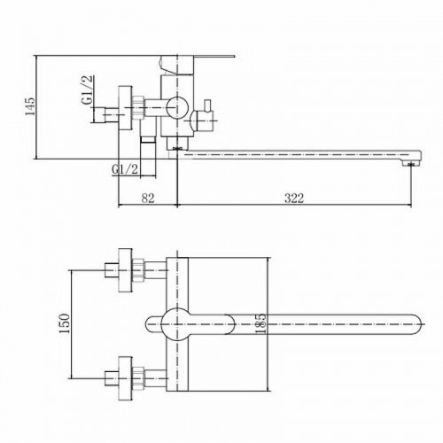 Смеситель для ванны Fashun A52201-7 универсальный цвет Черный