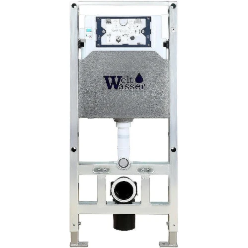 Комплект унитаза с инсталляцией WeltWasser AMBERG 506 ST + ERLENBACH 004 GL-WT + AMBERG RD-MT CR 10000006861 цвет Белый глянцевый с сиденьем Микролифт и клавишей смыва цвет Хром матовый