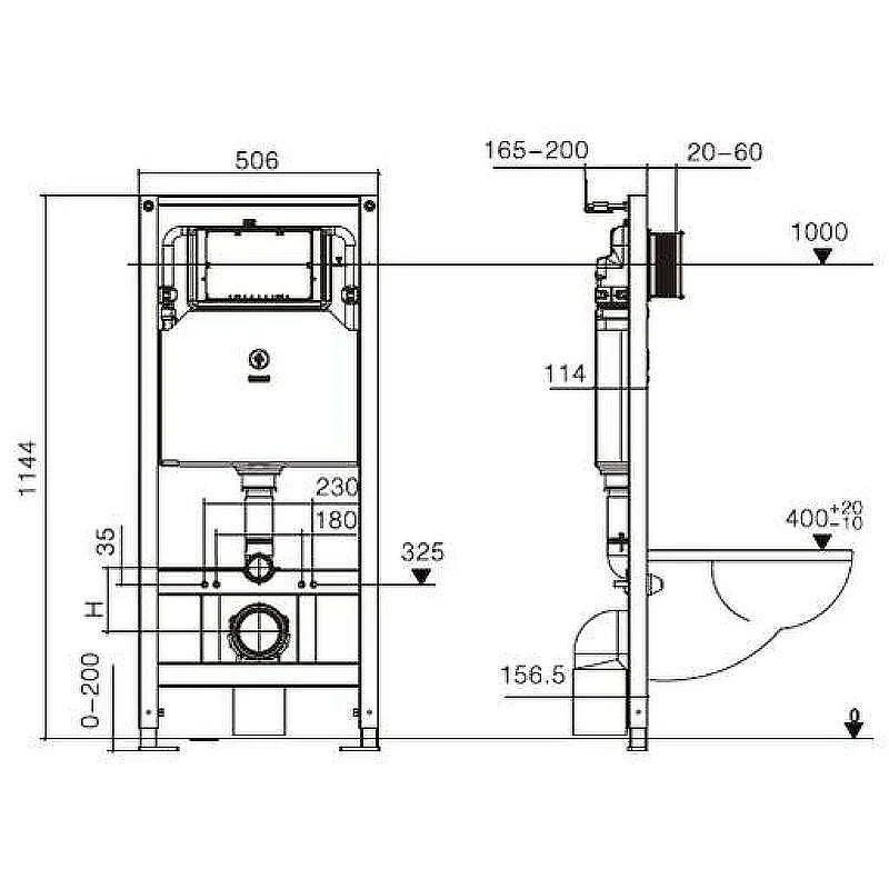 Комплект унитаза с инсталляцией WeltWasser AMBERG 506 ST + ERLENBACH 004 GL-WT + AMBERG RD-MT CR 10000006861 цвет Белый глянцевый с сиденьем Микролифт и клавишей смыва цвет Хром матовый