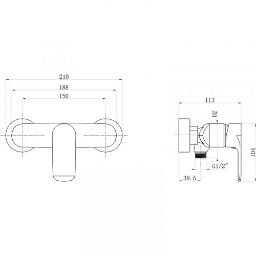 Смеситель для душа beWash Bliss BVMM0SH123 Хром латунь на стену