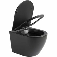 Унитаз Ceruttispa Ticino Aria MB CT8918 подвесной Черный матовый с сиденьем Микролифт фарфор подвесной
