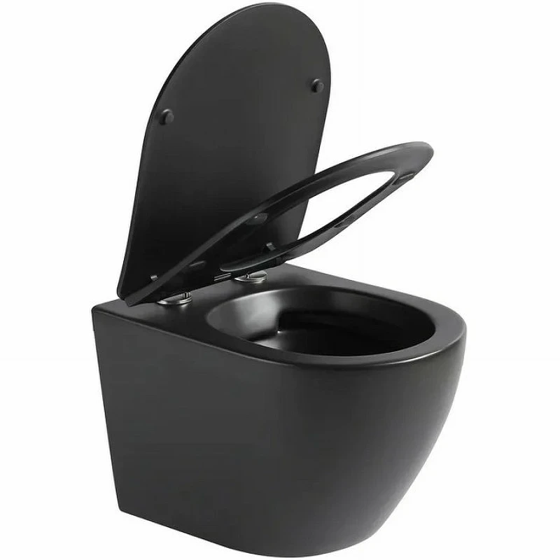 Унитаз Ceruttispa Ticino Aria MB CT8918 подвесной Черный матовый с сиденьем Микролифт фарфор подвесной