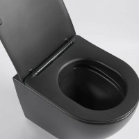 Унитаз Ceruttispa Ticino Aria MB CT8918 подвесной Черный матовый с сиденьем Микролифт фарфор подвесной