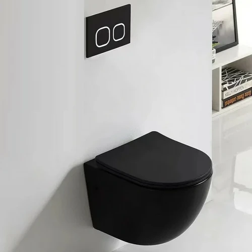 Унитаз Ceruttispa Ticino Aria MB CT8918 подвесной Черный матовый с сиденьем Микролифт фарфор подвесной
