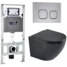 Комплект унитаза с инсталляцией WeltWasser AMBERG 506 ST + MERZBACH 043 MT-BL + AMBERG RD-CR 10000011346 цвет Черный матовый с сиденьем Микролифт и клавишей смыва цвет Хром