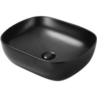 Раковина SantiLine 49 SL-1105MB Черная матовая фаянс накладная