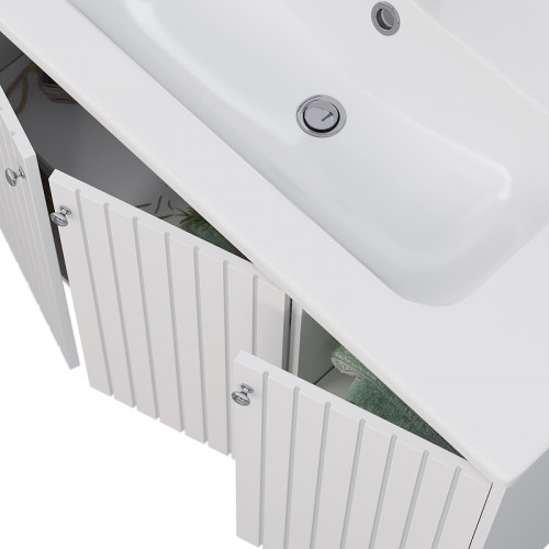 Тумба под раковину Lemark Romance 100 LM07R100T подвесная Белый глянец МДФ / ЛДСП