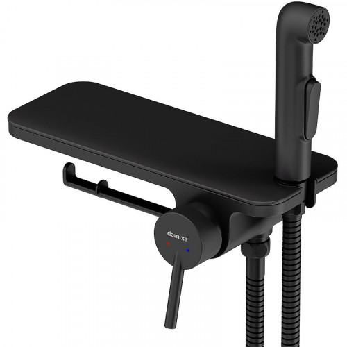 Гигиенический душ со смесителем Damixa Jupiter 773500301 Черный матовый латунь на стену
