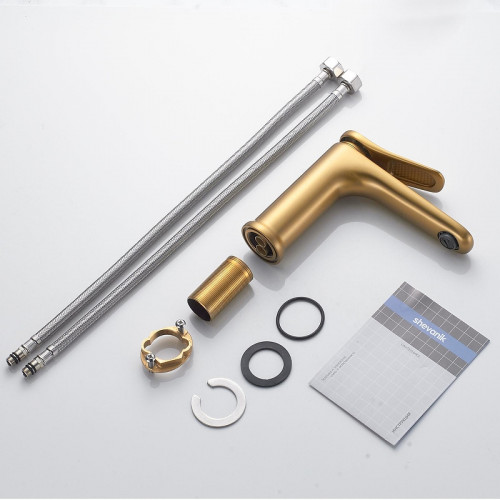 Смеситель для раковины Shevanik S4701G цвет Золотой сатин