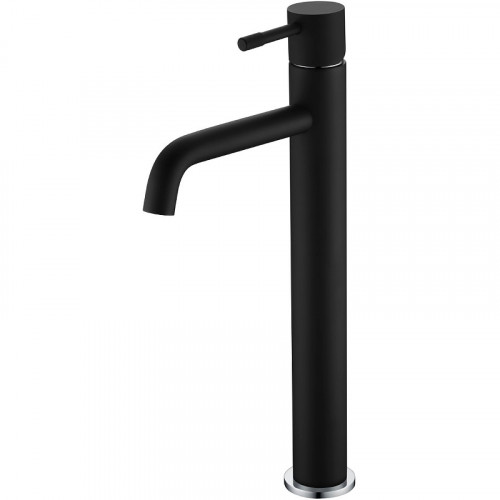 Смеситель для раковины Boheme Uno 462-BCR Черный матовый Хром латунь