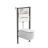 Комплект унитаза с инсталляцией Ceramicanova Ulma CN4006_121001CH цвет Белый с сиденьем Микролифт и клавишей смыва цвет Хром глянцевый