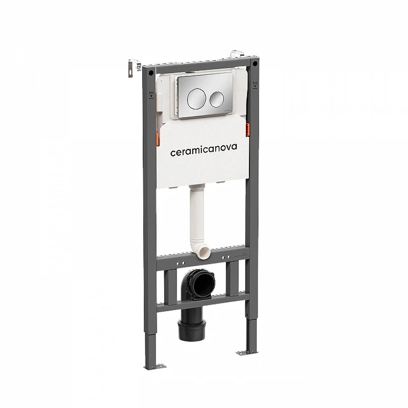 Комплект унитаза с инсталляцией Ceramicanova Ulma CN4006_121001CH цвет Белый с сиденьем Микролифт и клавишей смыва цвет Хром глянцевый