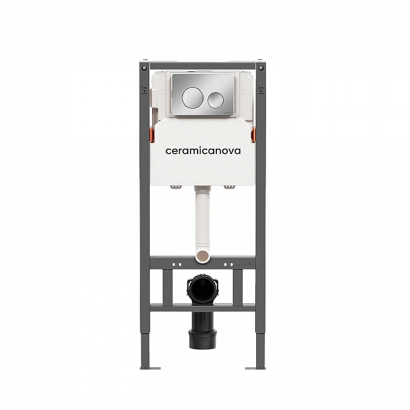 Комплект унитаза с инсталляцией Ceramicanova Ulma CN4006_121001CH цвет Белый с сиденьем Микролифт и клавишей смыва цвет Хром глянцевый