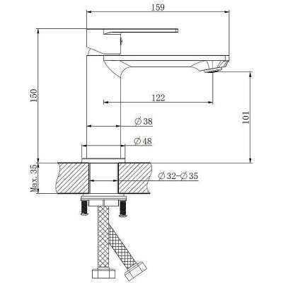 Смеситель для раковины Haiba HB10639-7 Черный матовый латунь