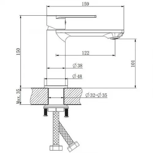 Смеситель для раковины Haiba HB10639-7 Черный матовый латунь