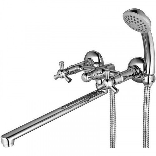 Смеситель для ванны Lemark Contour LM7451C универсальный Хром латунь на стену