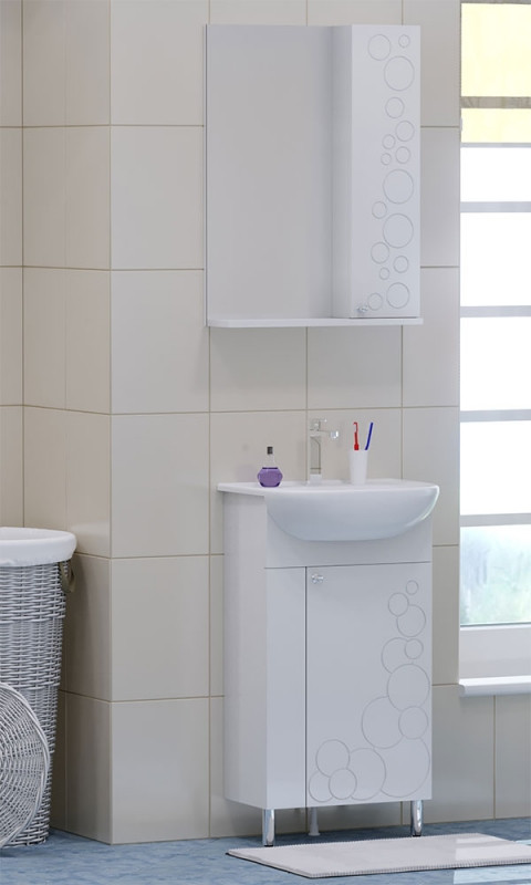 Зеркало со шкафом Corozo Орфей 50 SD-00000299 Белое МДФ / ЛДСП, стекло