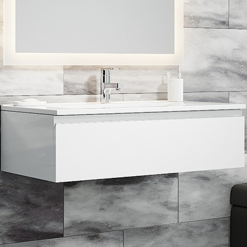 Тумба с раковиной SanVit Авеню-1 80 kavenu180w подвесная Белая глянцевая МДФ / ЛДСП