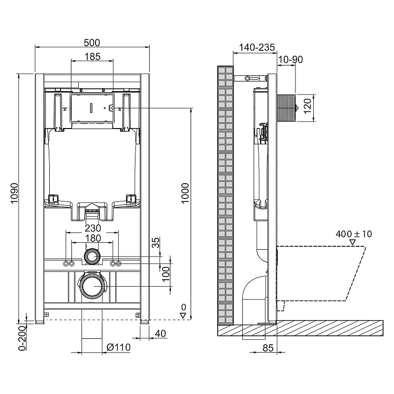 Комплект унитаза Cezares Stylus-Tor CZR-6601-TH-TOR/CZR2316SC с инсталляцией BelBagno BB002-80/BB014-SR-BIANCO с сиденьем Микролифт и Белой клавишей смыва фаянс подвесной