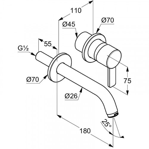 Смеситель для раковины Kludi Zenta 382440575 Хром латунь встраиваемый