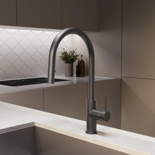 Смеситель для кухни Vincea VKF-2C1GM цвет Вороненая сталь