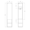 Шкаф пенал BelBagno Kraft 33 L KRAFT-1600-1A-SC-RT-L подвесной Rovere Tabacco МДФ / ЛДСП