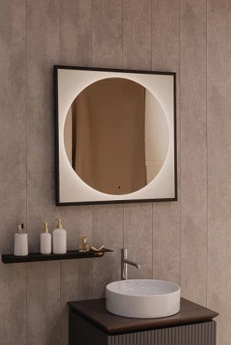 Зеркало Silver Mirrors Mone 80 LED-00002740 с подсветкой Черное с бесконтактным выключателем и диммером стекло