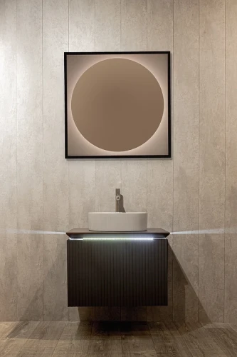 Зеркало Silver Mirrors Mone 80 LED-00002740 с подсветкой Черное с бесконтактным выключателем и диммером стекло