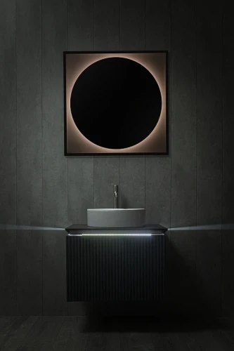 Зеркало Silver Mirrors Mone 80 LED-00002740 с подсветкой Черное с бесконтактным выключателем и диммером стекло
