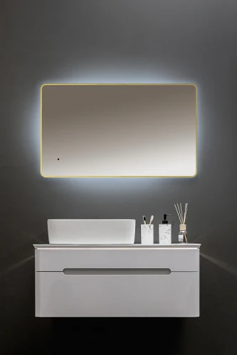 Зеркало Silver Mirrors Incanto 60 LED-00002558 с подсветкой Золото с бесконтактным выключателем и диммером стекло