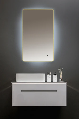 Зеркало Silver Mirrors Incanto 60 LED-00002558 с подсветкой Золото с бесконтактным выключателем и диммером стекло