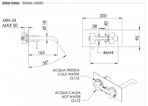 Смеситель для раковины Remer X Style X15Q цвет Хром