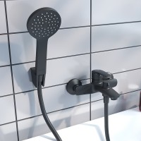 Смеситель для ванны Iddis Ray RAYBL02i02 Черный матовый на стену