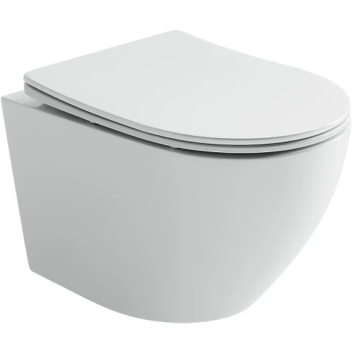 Комплект унитаза Ceramicanova Uno Rimless CN11001 с инсталляцией Berges Novum L5 040215 с сиденьем Микролифт и Черной матовой клавишей смыва фарфор подвесной
