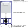 Комплект унитаза Ceramicanova Uno Rimless CN11001 с инсталляцией Berges Novum L5 040215 с сиденьем Микролифт и Черной матовой клавишей смыва фарфор подвесной
