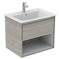 Тумба под раковину Ideal Standard Connect Air 60 E0826PS подвесная цвет Wood Light Grey + Matt White (Светло-серое дерево + Белый матовый)