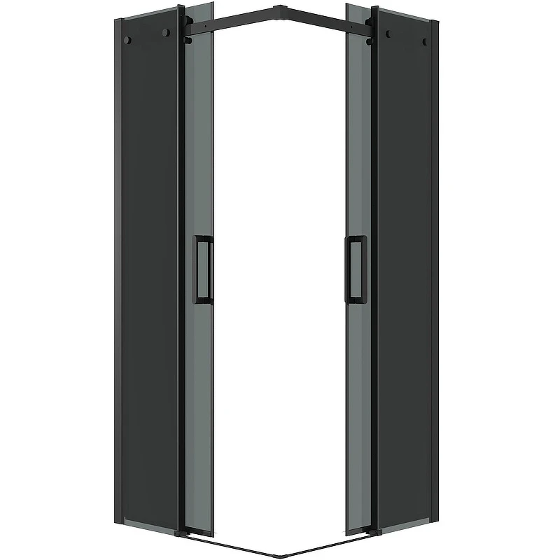 Душевой уголок Grossman Classic 80х80 300.K33.04.8080.21.10 профиль Черный матовый стекло тонированное