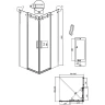 Душевой уголок Grossman Classic 80х80 300.K33.04.8080.21.10 профиль Черный матовый стекло тонированное