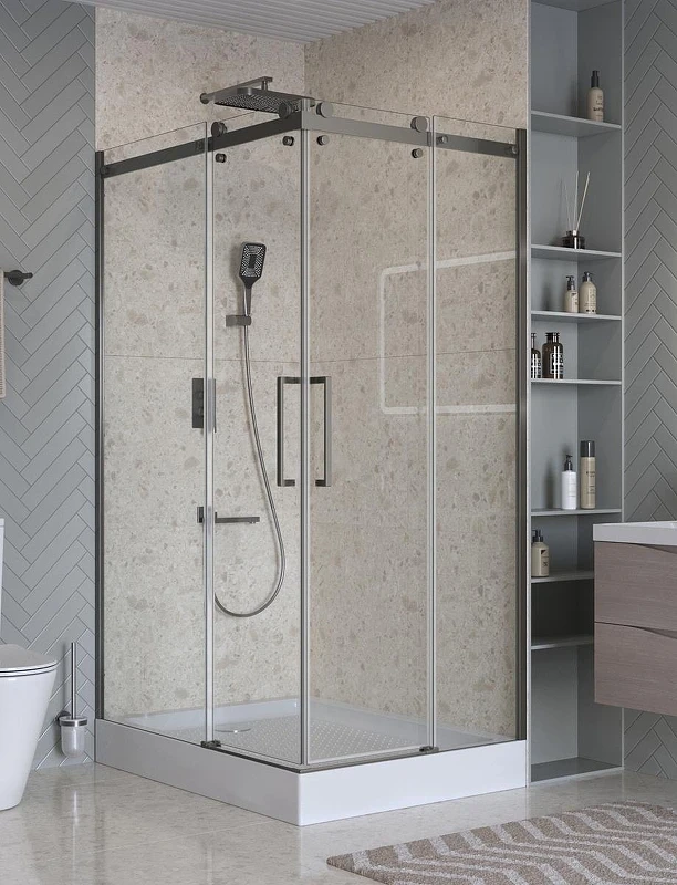 Душевой уголок BelBagno Marino 2 120x90 MARINO-2-AH-2-120/90-C-GM профиль Оружейная сталь стекло прозрачное